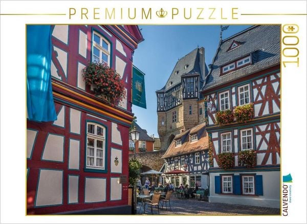 CALVENDO Puzzle Marktplatz von Idstein mit Burg, Hessen | 1000 Teile Lege-Größe 64 × 48 cm Foto-Puzzle für glückliche Stunden