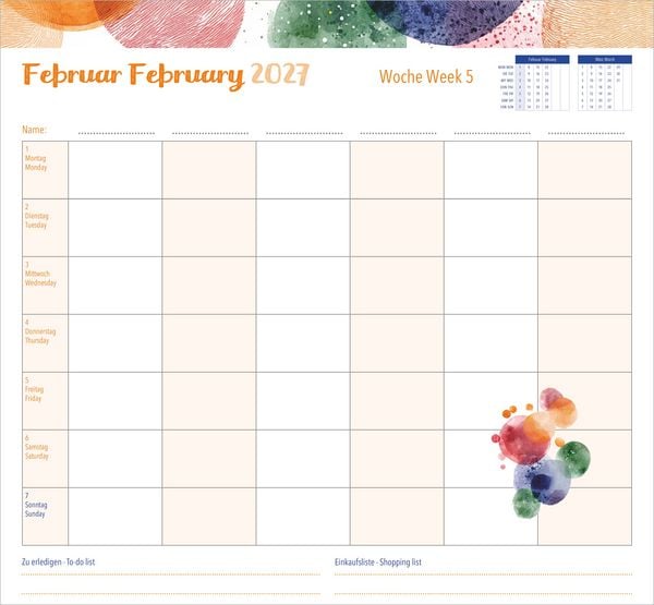 Produktbild: Familienwochenkalender Dots 2027