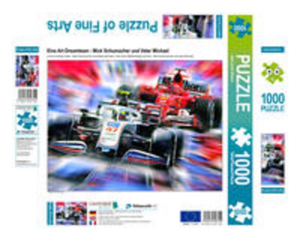 CALVENDO Puzzle Eine Art Dreamteam - Mick Schumacher und Vater Michael | 1000 Teile Lege-Größe 64x48cm Foto-Puzzle für glückliche Stunden