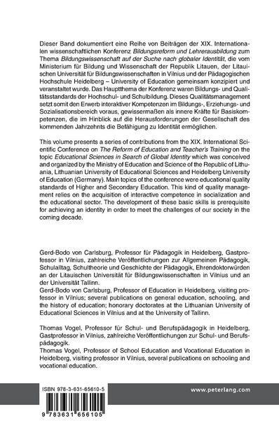 Produktbild: Bildungswissenschaften und akademisches Selbstverst&auml;ndnis in einer globalisierten Welt- Education and Academic Self-Concept in the Globalized World