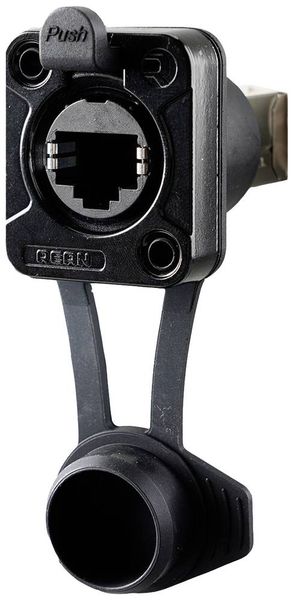 Rean AV RJ45 Feedthrough, IP65 Airtight RRE8F-Z-010-1 Buchse, Einbau Schwarz 1St.