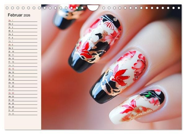 Produktbild: Kreative Nagelkunst. Ausdrucksstarke Designs und Farben (Wandkalender 2026 DIN A4 quer), CALVENDO Monatskalender