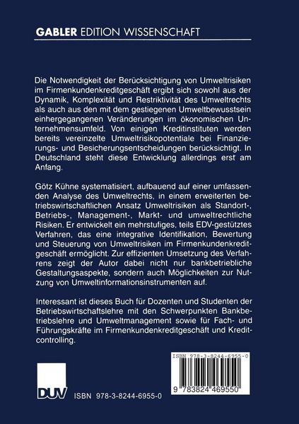 Produktbild: Umweltrisiken im Firmenkundenkreditgesch&auml;ft