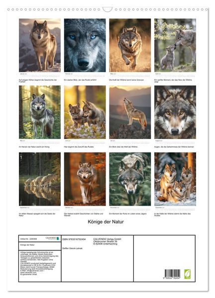 Produktbild: K&ouml;nige der Natur (Wandkalender 2027 DIN A2 hoch), CALVENDO Monatskalender