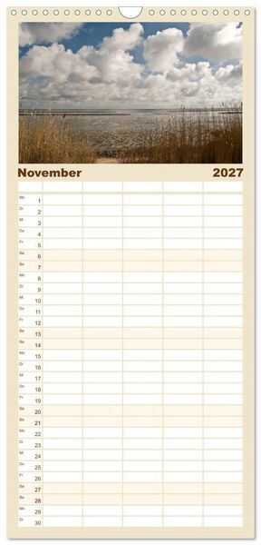 Produktbild: Familienplaner 2027 - Sylt-Momente mit 5 Spalten (Wandkalender, 21 x 45 cm) CALVENDO