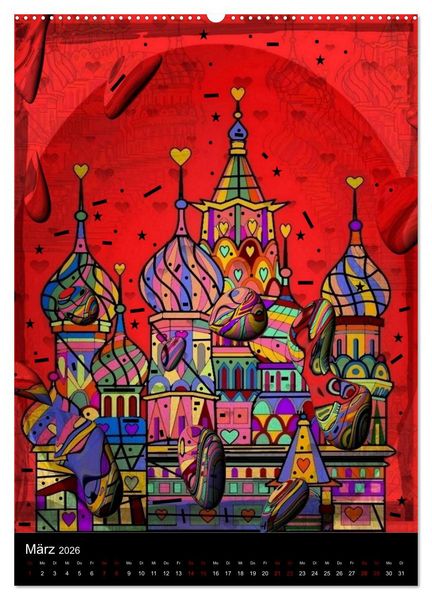 Produktbild: Die verr&uuml;ckte Welt der Popart von Nico Bielow (hochwertiger Premium Wandkalender 2026 DIN A2 hoch), Kunstdruck in Hochglanz