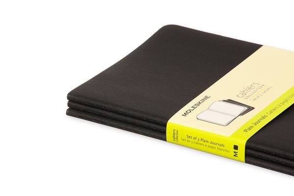 Produktbild: Moleskine Cahier, L/A5, 3er Set, Blanko, Kartoneinband, Schwarz