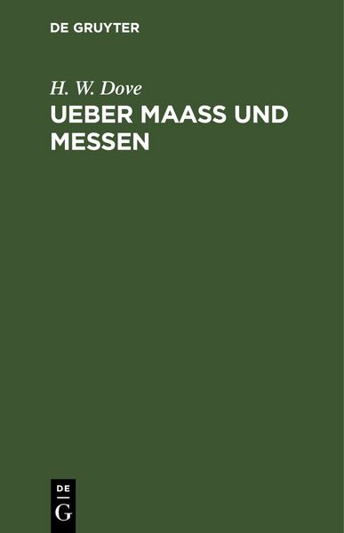 Produktbild: Ueber Maass und Messen