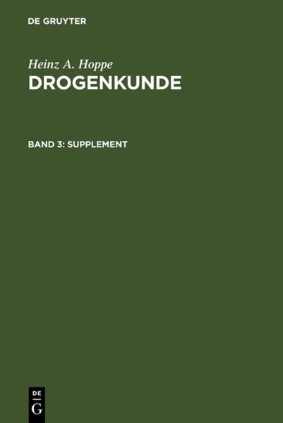 Heinz A. Hoppe: Drogenkunde / Supplement