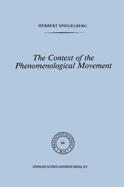 Produktbild: The Context of the Phenomenological Movement