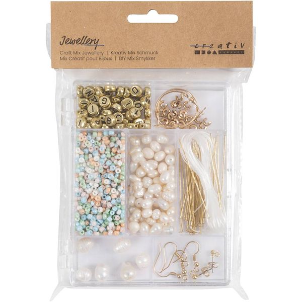 Produktbild: Creativ Company DIY Sets Beads Kreativ Mix Schmuck, sanfte, dezente Farben, S&uuml;&szlig;wasserperlen, Kreativ Box