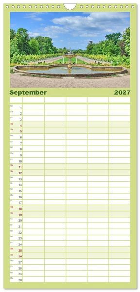 Produktbild: Familienplaner 2027 - Schlossgarten Neustrelitz mit 5 Spalten (Wandkalender, 21 x 45 cm) CALVENDO