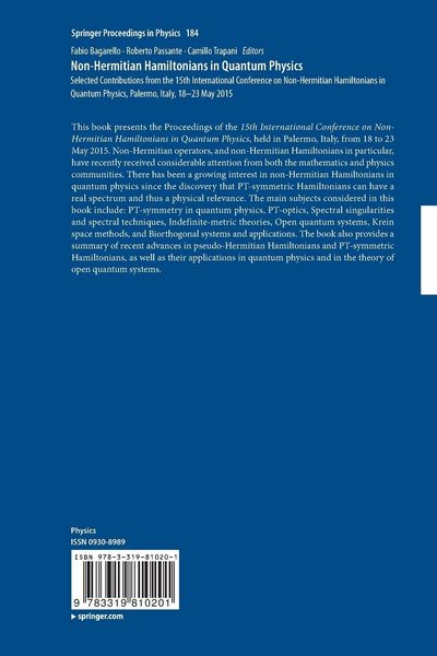 Produktbild: Non-Hermitian Hamiltonians in Quantum Physics