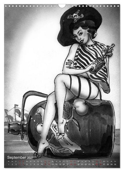 Produktbild: DELIKATESSEN - leckere K&ouml;stlichkeiten & kalorienarme Pin up Illustrationen, Zeichnungen, Grafiken und Malerei der Marke "Burlesque up your wall" von Sara Horwath (Wandkalender 2027 DIN A3 hoch), CALVENDO Monatskalender