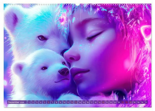 Produktbild: Magische Liebe - Mensch und Tier (hochwertiger Premium Wandkalender 2026 DIN A2 quer), Kunstdruck in Hochglanz