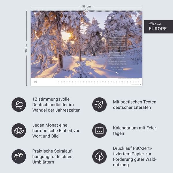 Produktbild: Der deutsche Wald - Ein literarischer Spaziergang Kalender 2027 - Ein literarischer Spaziergang