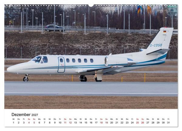 Produktbild: Die Welt der Privatjets (hochwertiger Premium Wandkalender 2027 DIN A2 quer), Kunstdruck in Hochglanz