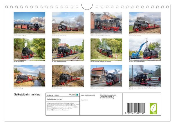 Produktbild: Selketalbahn im Harz (Wandkalender 2026 DIN A4 quer), CALVENDO Monatskalender