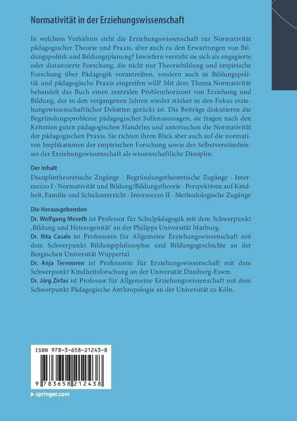 Produktbild: Normativit&auml;t in der Erziehungswissenschaft
