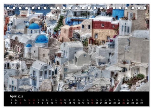 Produktbild: Zauberhaftes Santorin (Tischkalender 2026 DIN A5 quer), CALVENDO Monatskalender