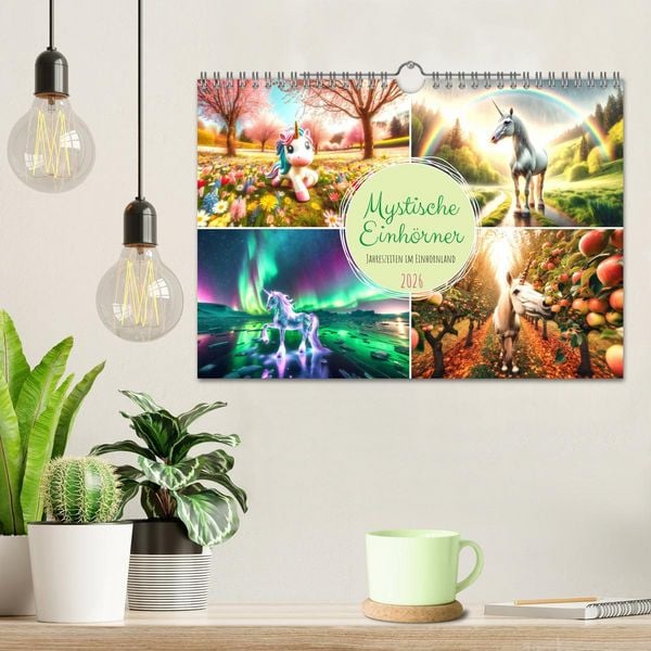 Produktbild: Mystische Einh&ouml;rner - Jahreszeiten im Einhornland (Wandkalender 2026 DIN A4 quer), CALVENDO Monatskalender