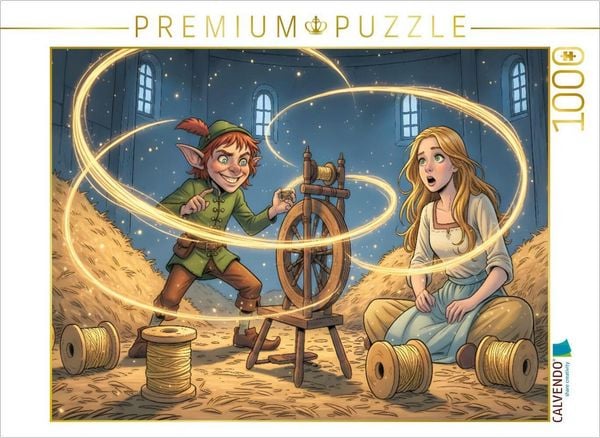 CALVENDO Puzzle Rumpelstilzchen spinnt Stroh zu Gold | 1000 Teile Lege-Größe 64 × 48 cm Foto-Puzzle für glückliche Stunden