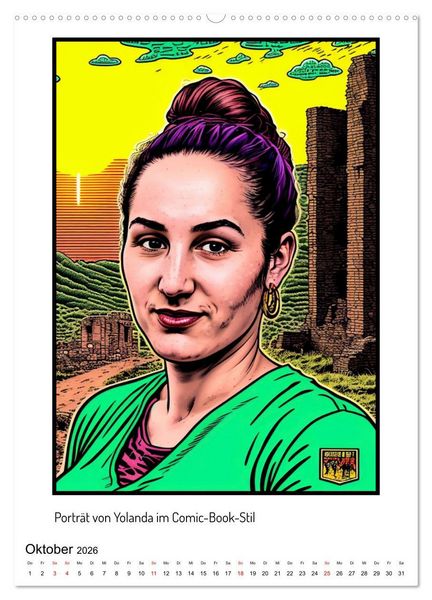 Produktbild: Yolanda, ein Portr&auml;t in vielen Grafikstilen (Wandkalender 2026 DIN A2 hoch), CALVENDO Monatskalender