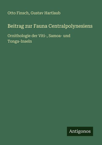 Produktbild: Beitrag zur Fauna Centralpolynesiens
