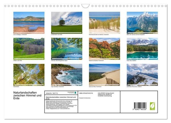 Produktbild: Naturlandschaften zwischen Himmel und Erde (Wandkalender 2026 DIN A3 quer), CALVENDO Monatskalender