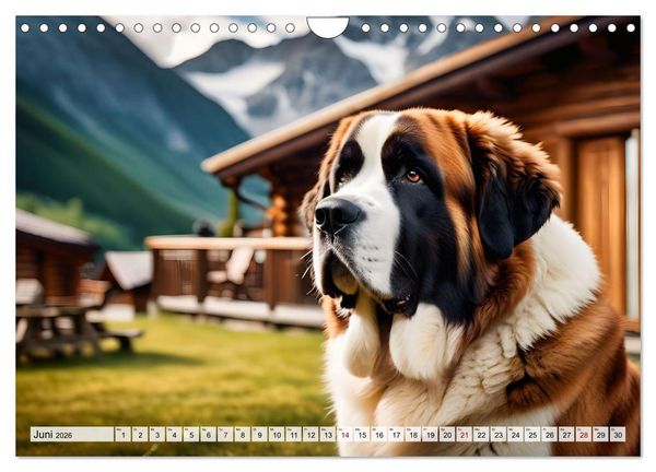 Produktbild: Gigant Bernhardiner (Wandkalender 2026 DIN A4 quer), CALVENDO Monatskalender