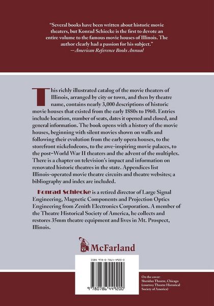 Produktbild: Historic Movie Theatres in Illinois, 1883-1960