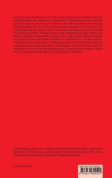 Produktbild: Die Korrespondenz zwischen Kurf&uuml;rst Friedrich dem Weisen von Sachsen und der Reichsstadt N&uuml;rnberg