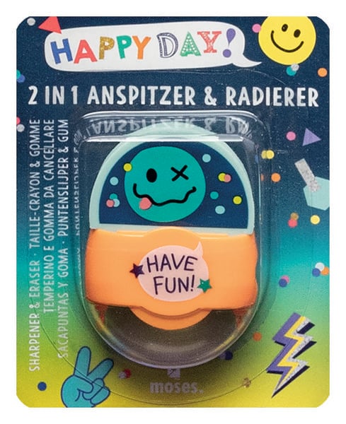Produktbild: Happy Day 2 in 1 Anspitzer & Radierer