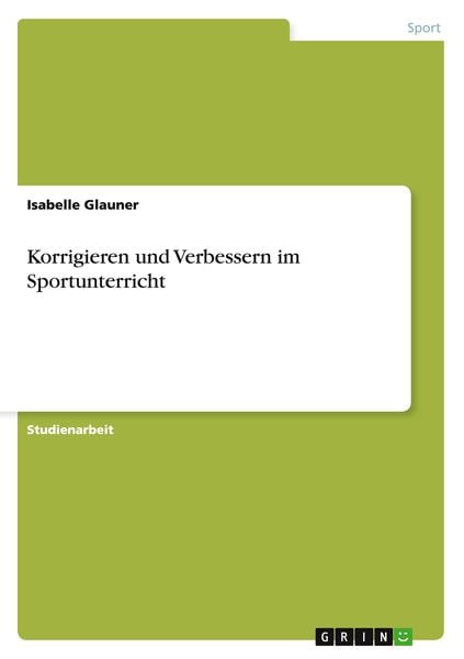Produktbild: Korrigieren und Verbessern im Sportunterricht