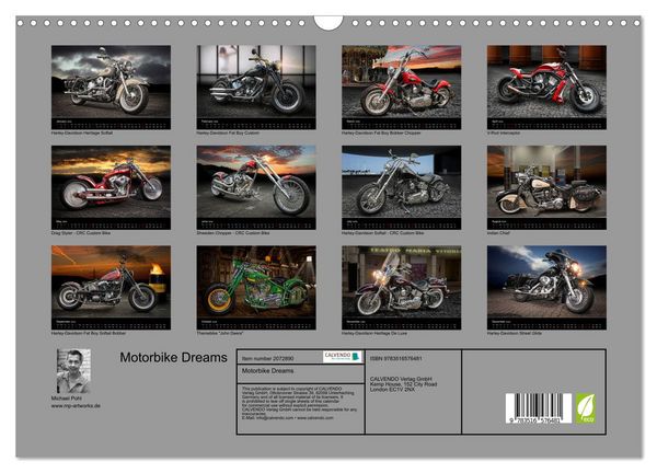 Produktbild: Motorbike Dreams (Wall Calendar 2026 DIN A3 landscape), CALVENDO 12 Month Wall Calendar