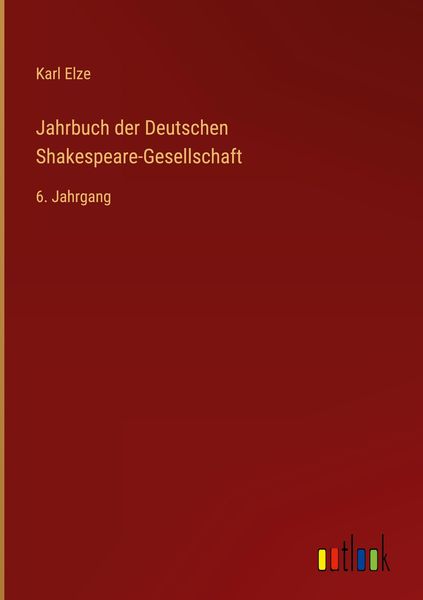 Produktbild: Jahrbuch der Deutschen Shakespeare-Gesellschaft