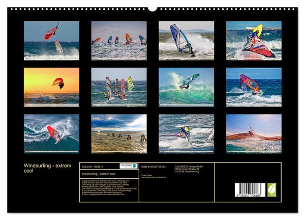 Produktbild: Windsurfing - extrem cool (hochwertiger Premium Wandkalender 2026 DIN A2 quer), Kunstdruck in Hochglanz