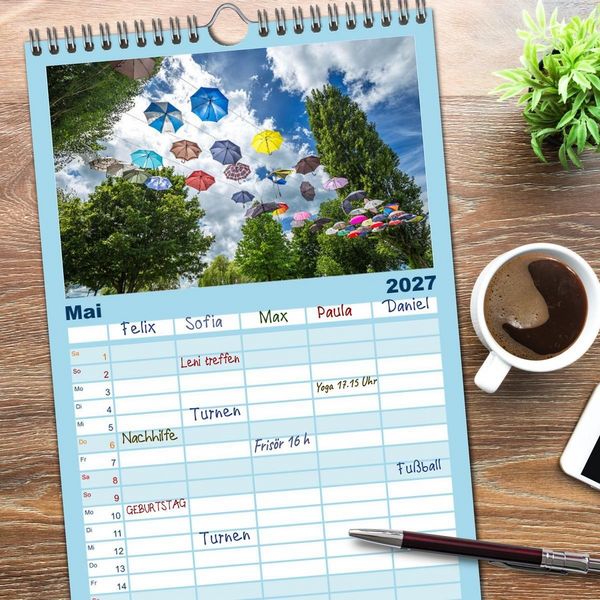 Produktbild: Familienplaner 2027 - Allensbach am Bodensee mit 5 Spalten (Wandkalender, 21 x 45 cm) CALVENDO