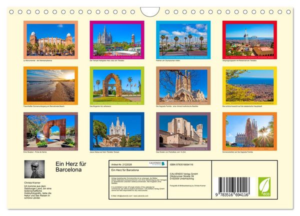 Produktbild: Ein Herz f&uuml;r Barcelona (Wandkalender 2026 DIN A4 quer), CALVENDO Monatskalender