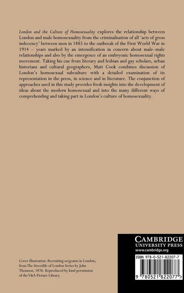 Produktbild: London and the Culture of Homosexuality, 1885 1914