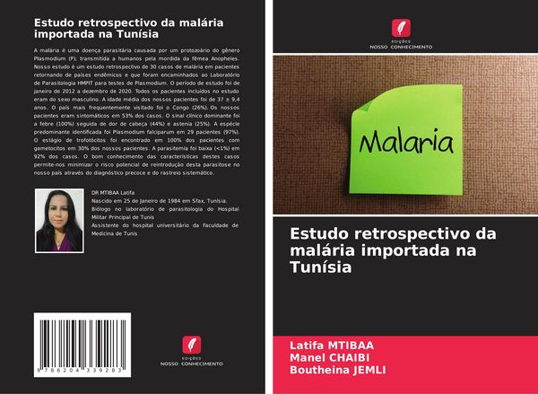 Produktbild: Estudo retrospectivo da mal&aacute;ria importada na Tun&iacute;sia