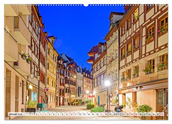 Produktbild: N&uuml;rnberg zur Blauen Stunde (Wandkalender 2026 DIN A2 quer), CALVENDO Monatskalender