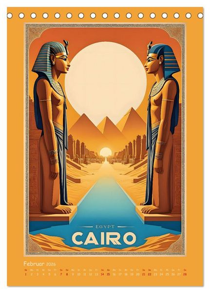 Produktbild: City Travel Poster - nostalgische St&auml;dtereise um die Welt (Tischkalender 2026 DIN A5 hoch), CALVENDO Monatskalender