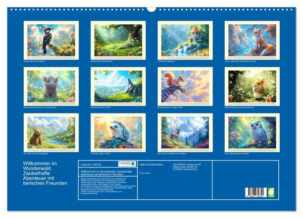 Produktbild: Willkommen im Wunderwald. Zauberhafte Abenteuer mit tierischen Freunden (Wandkalender 2026 DIN A2 quer), CALVENDO Monatskalender