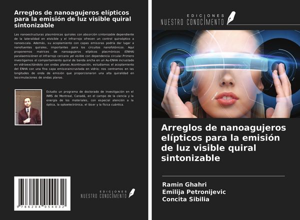 Produktbild: Arreglos de nanoagujeros el&iacute;pticos para la emisi&oacute;n de luz visible quiral sintonizable