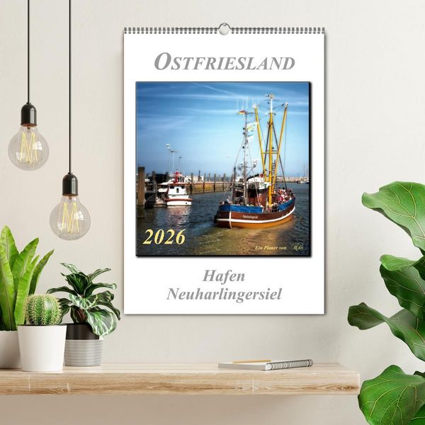 Produktbild: Ostfriesland - Hafen Neuharlingersiel (Wandkalender 2026 DIN A2 hoch), CALVENDO Monatskalender