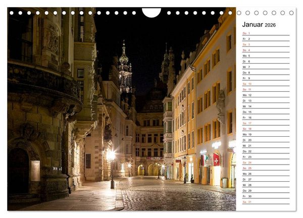 Produktbild: Eine Nacht in Dresden (Wandkalender 2026 DIN A4 quer), CALVENDO Monatskalender