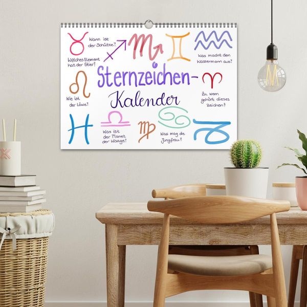 Produktbild: Sternzeichen-Kalender (Wandkalender 2026 DIN A3 quer), CALVENDO Monatskalender