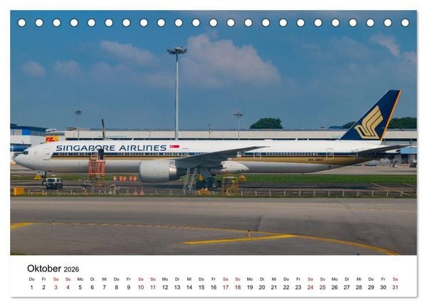 Produktbild: Singapore Airlines - Die ganze Flotte (Tischkalender 2026 DIN A5 quer), CALVENDO Monatskalender