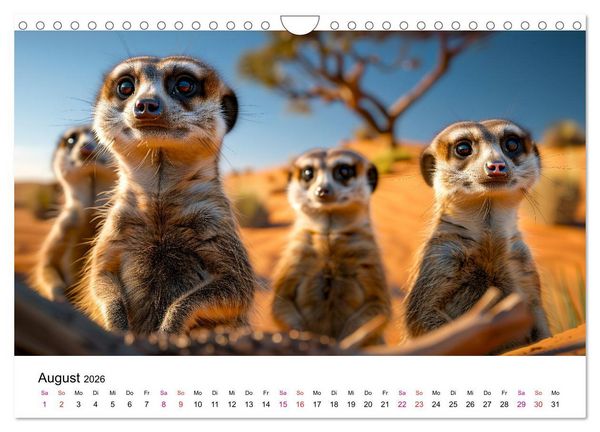 Produktbild: Erdm&auml;nnchen - coole Typen (Wandkalender 2026 DIN A4 quer), CALVENDO Monatskalender